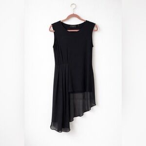 P. Luca Milano Black Asymmetrical Tunic Top – Size L